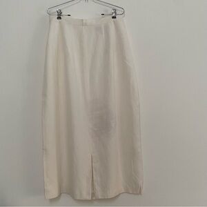 Vintage Lane Bryant Silk Linen Maxi Skirt 10 Ivory